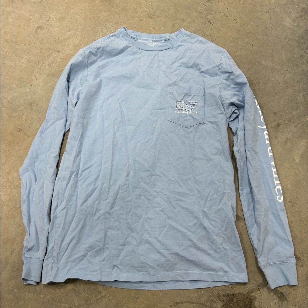 Vineyard Vines Men's Happy Hanukkah Themed Pocket‎ T- Shirt Blue S